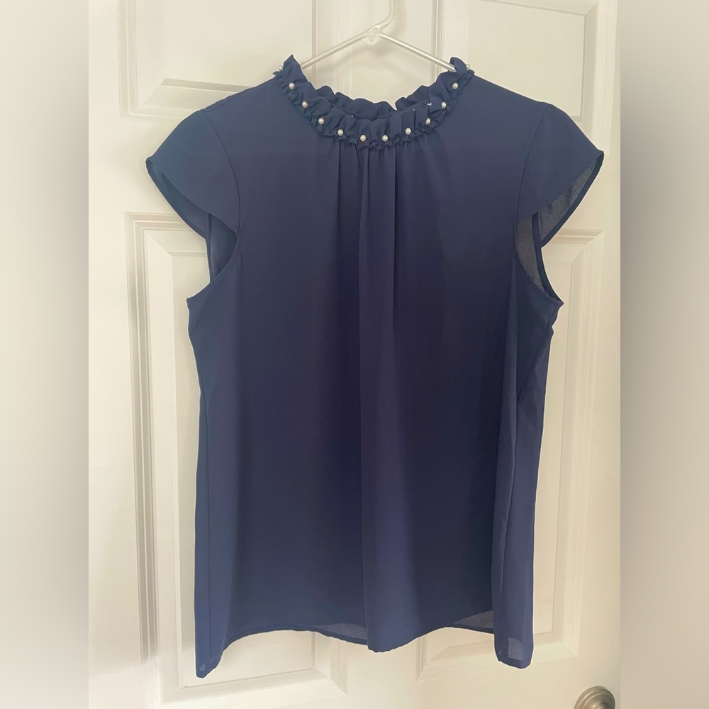 Navy Blouse | Karl Lagerfeld | Size M